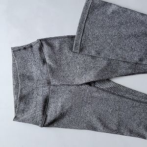 Ribbed Grey Flare Leggings